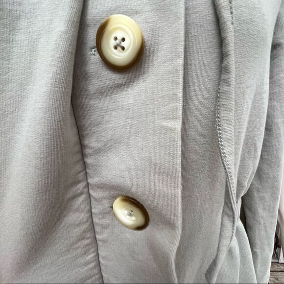 Lilla P lightweight sweater jacket ruffle collar pale green M - Picture 4 of 8